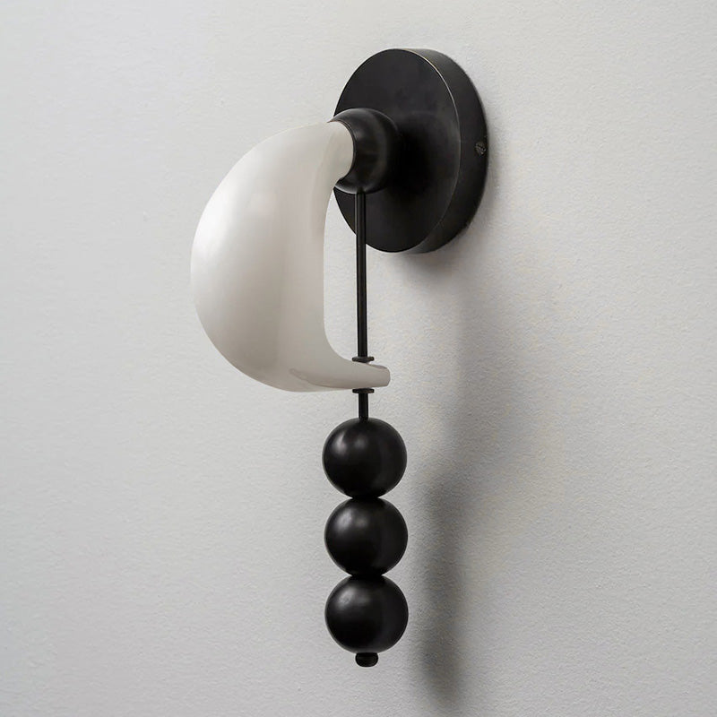 Patty Wall Lamp - Murano Glass Crescent & Solid Brass Beaded Sconce | Heirloom Jewelry Inspired Lighting