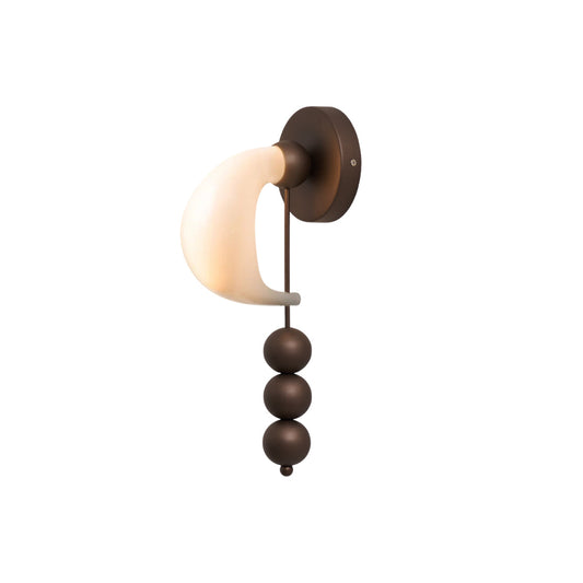 Patty Wall Lamp - Murano Glass Crescent & Solid Brass Beaded Sconce | Heirloom Jewelry Inspired Lighting