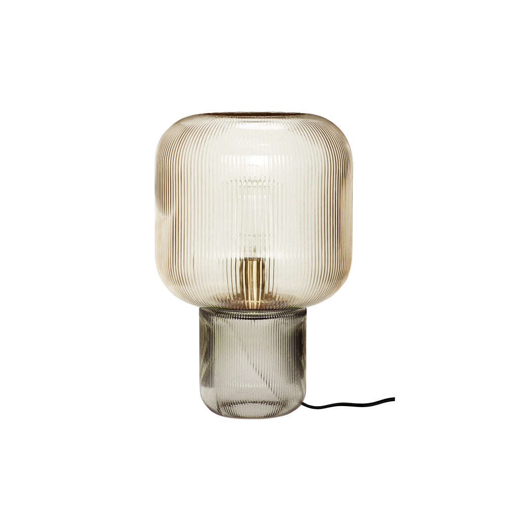 Paul Neuhaus Mashi Table Lamp - Ribbed Mushroom Glass Lamp | Modern Organic Ambient Lighting