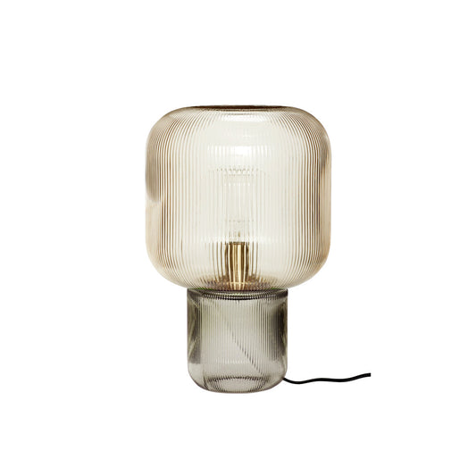 Paul Neuhaus Mashi Table Lamp - Ribbed Mushroom Glass Lamp | Modern Organic Ambient Lighting