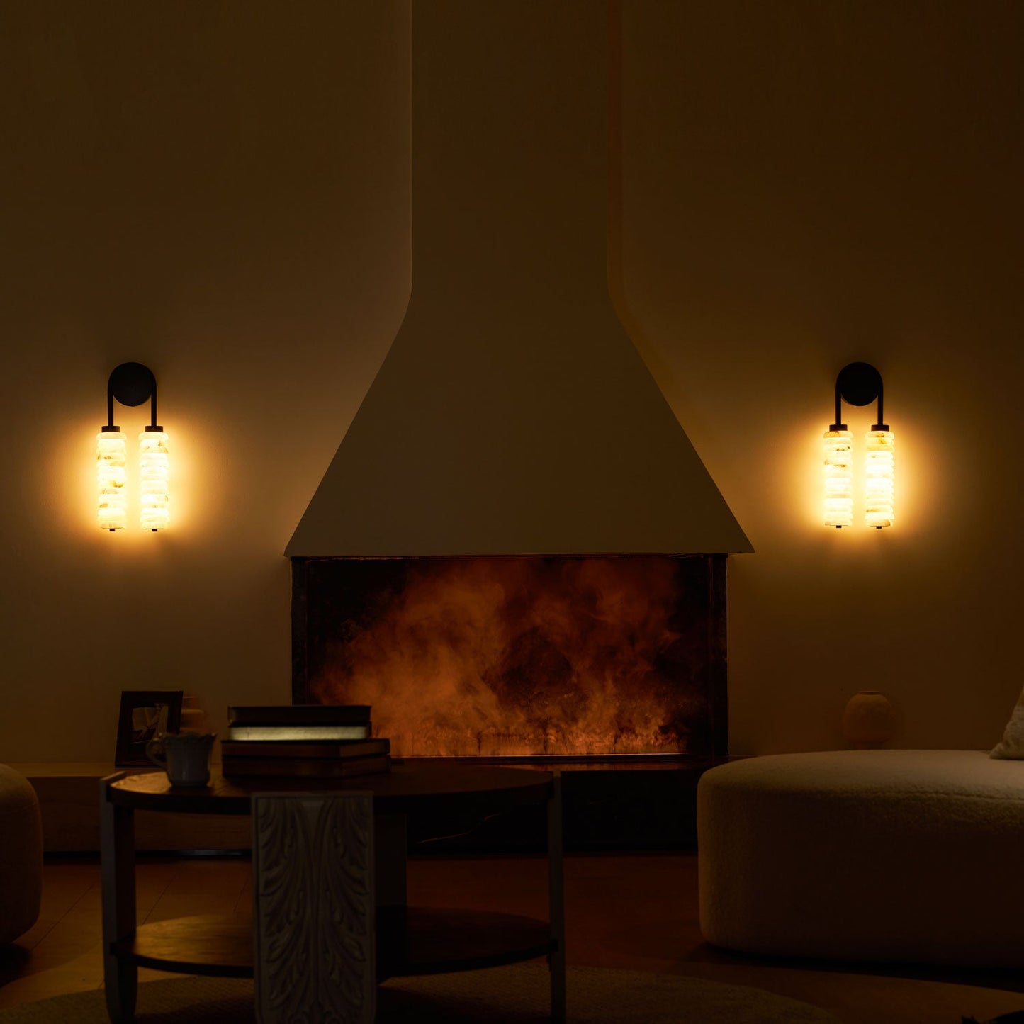 Payson Double Alabaster Wall Lamp - Dual Natural Stone & Brass LED Sconce | Luxury Art Deco Lighting