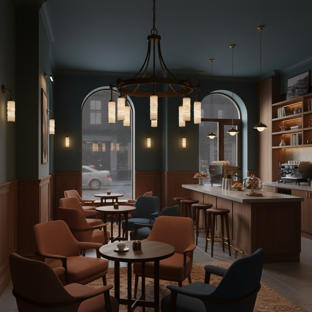 Payson Alabaster Chandelier - 3-Light Natural Stone & Solid Brass LED Pendant | Luxury Architectural Lighting