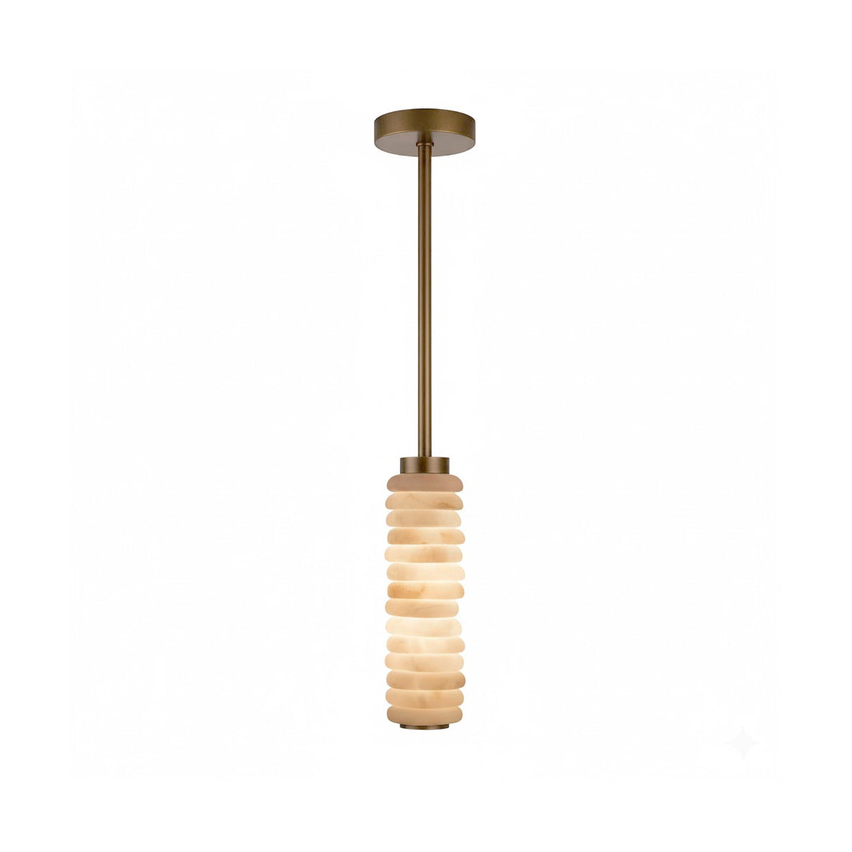 Payson Alabaster Pendant Lamp - Natural Stone & Solid Brass LED Pendant | Minimalist Luxury Droplight