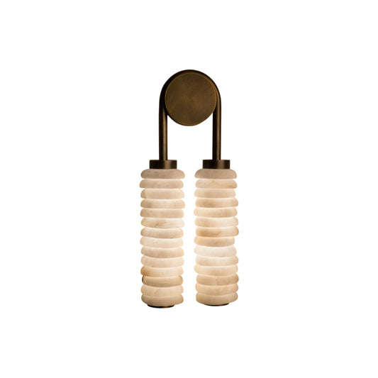 Payson Alabaster Wall Lamp - Natural Spanish Stone & Solid Brass LED Sconce | Modern Organic Luxury