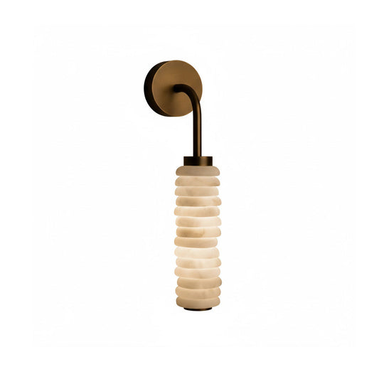 Payson Alabaster Wall Sconce - Natural Stone & Antique Brass LED Sconce | Luxury Architectural Lighting