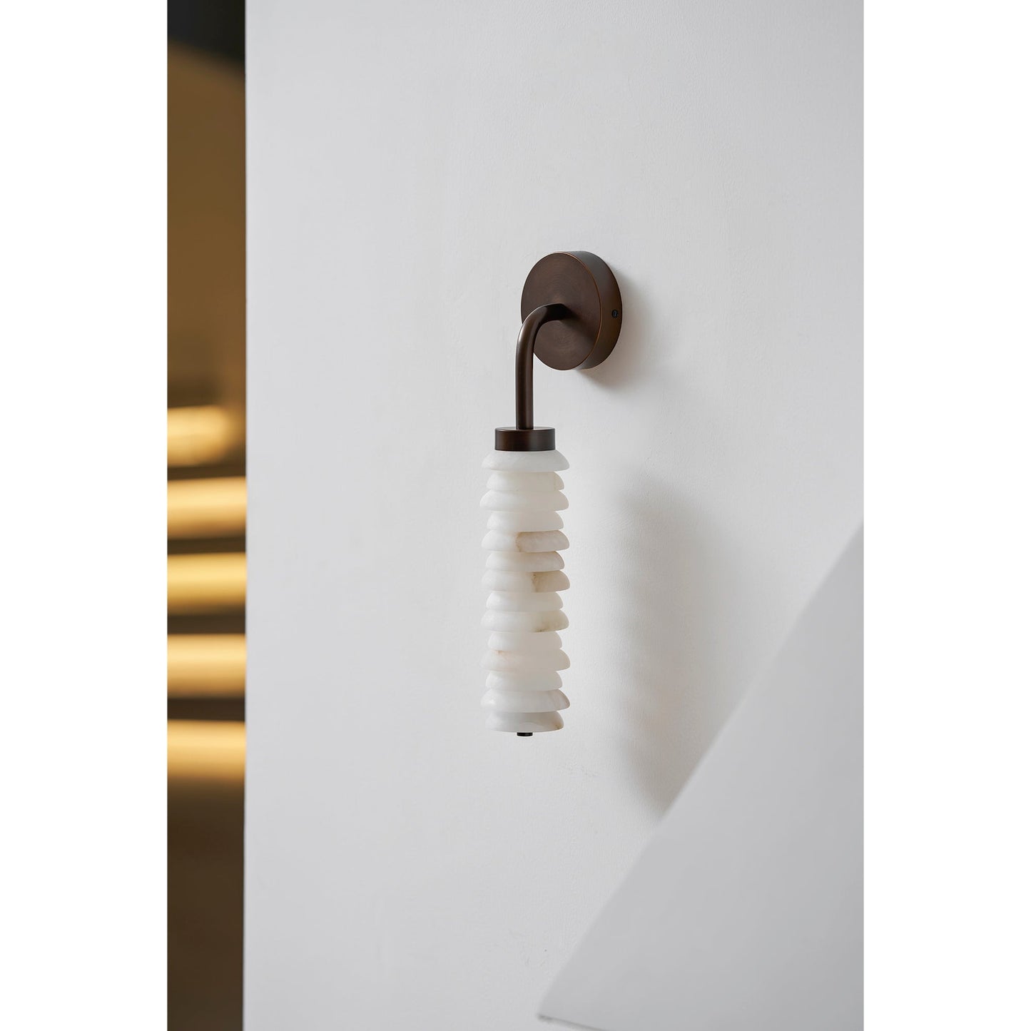 Payson Alabaster Wall Sconce - Natural Stone & Antique Brass LED Sconce | Luxury Architectural Lighting