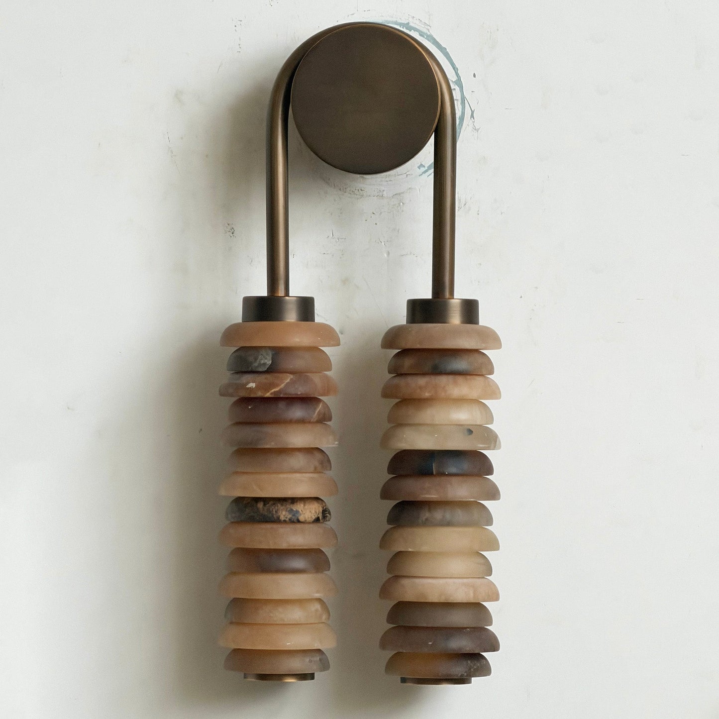 Payson Alabaster Wall Lamp - Natural Spanish Stone & Solid Brass LED Sconce | Modern Organic Luxury