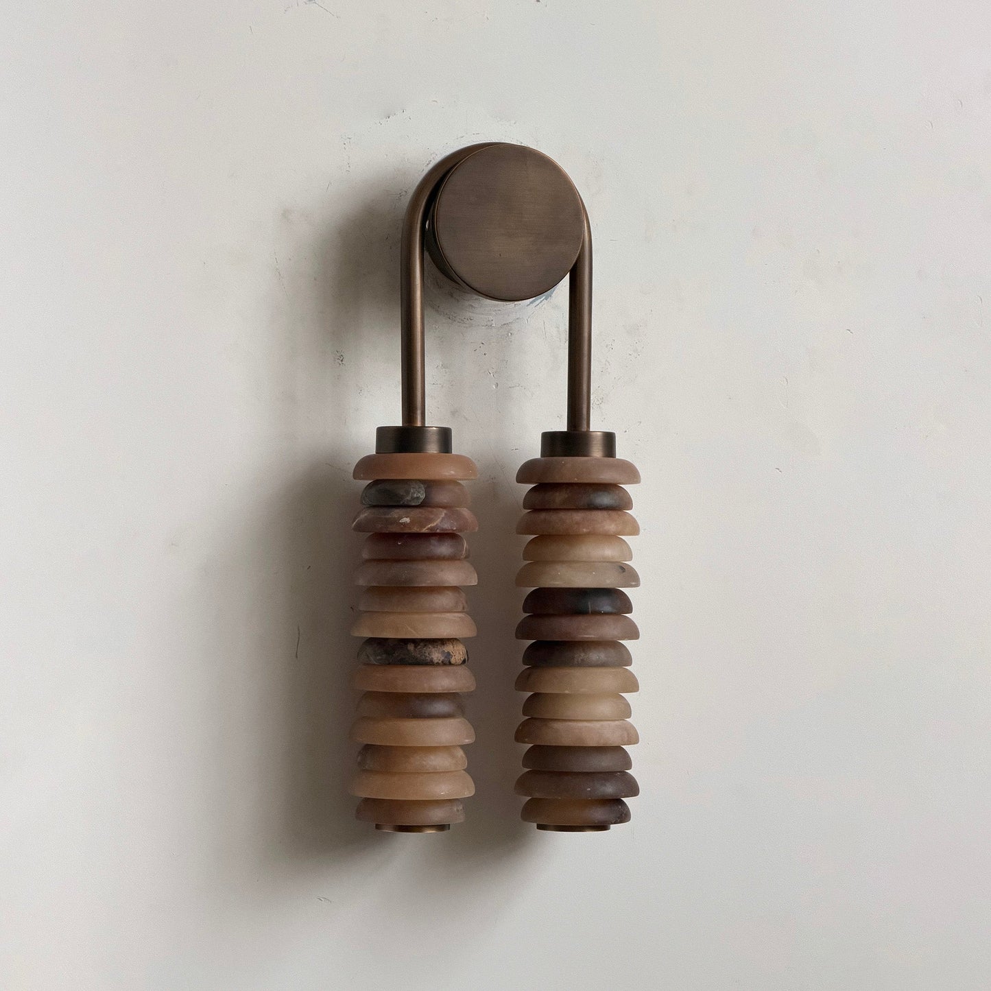 Payson Alabaster Wall Lamp - Natural Spanish Stone & Solid Brass LED Sconce | Modern Organic Luxury
