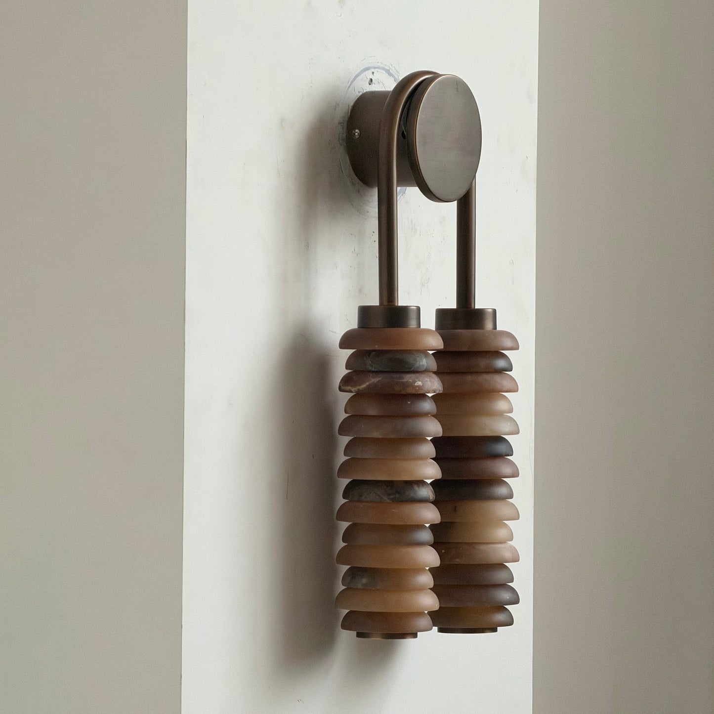 Payson Alabaster Wall Lamp - Natural Spanish Stone & Solid Brass LED Sconce | Modern Organic Luxury