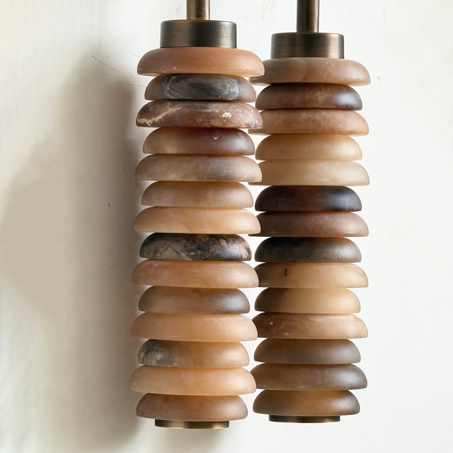 Payson Alabaster Wall Lamp - Natural Spanish Stone & Solid Brass LED Sconce | Modern Organic Luxury
