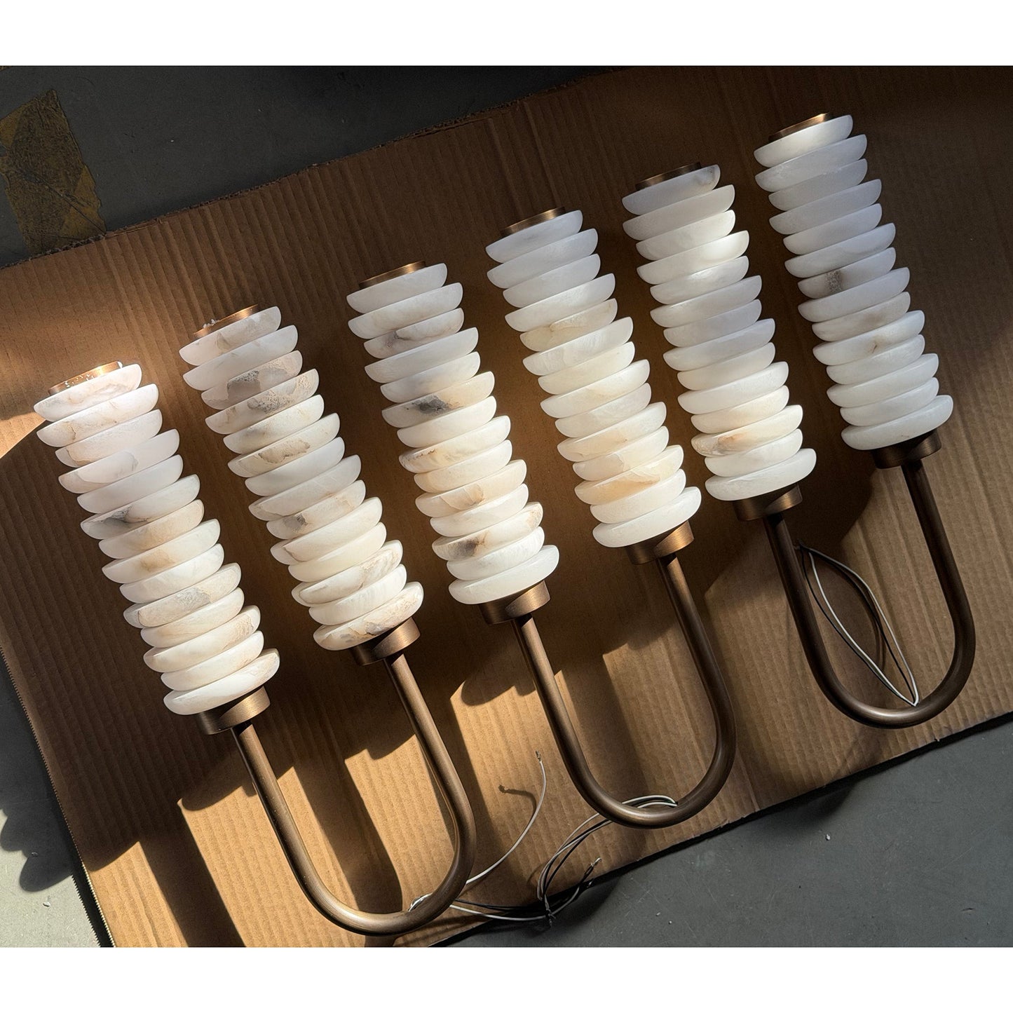 Payson Alabaster Wall Lamp - Natural Spanish Stone & Solid Brass LED Sconce | Modern Organic Luxury