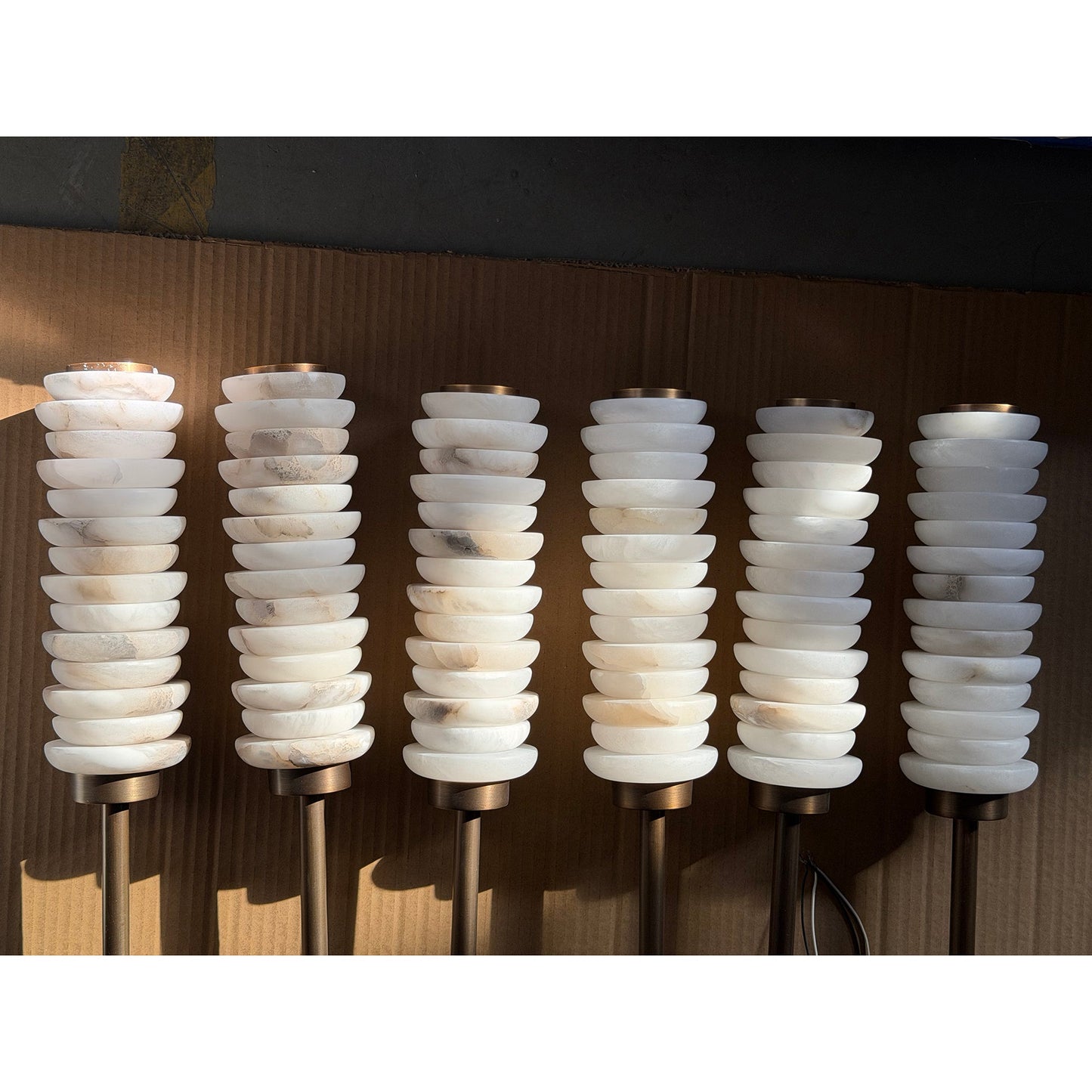 Payson Alabaster Wall Lamp - Natural Spanish Stone & Solid Brass LED Sconce | Modern Organic Luxury