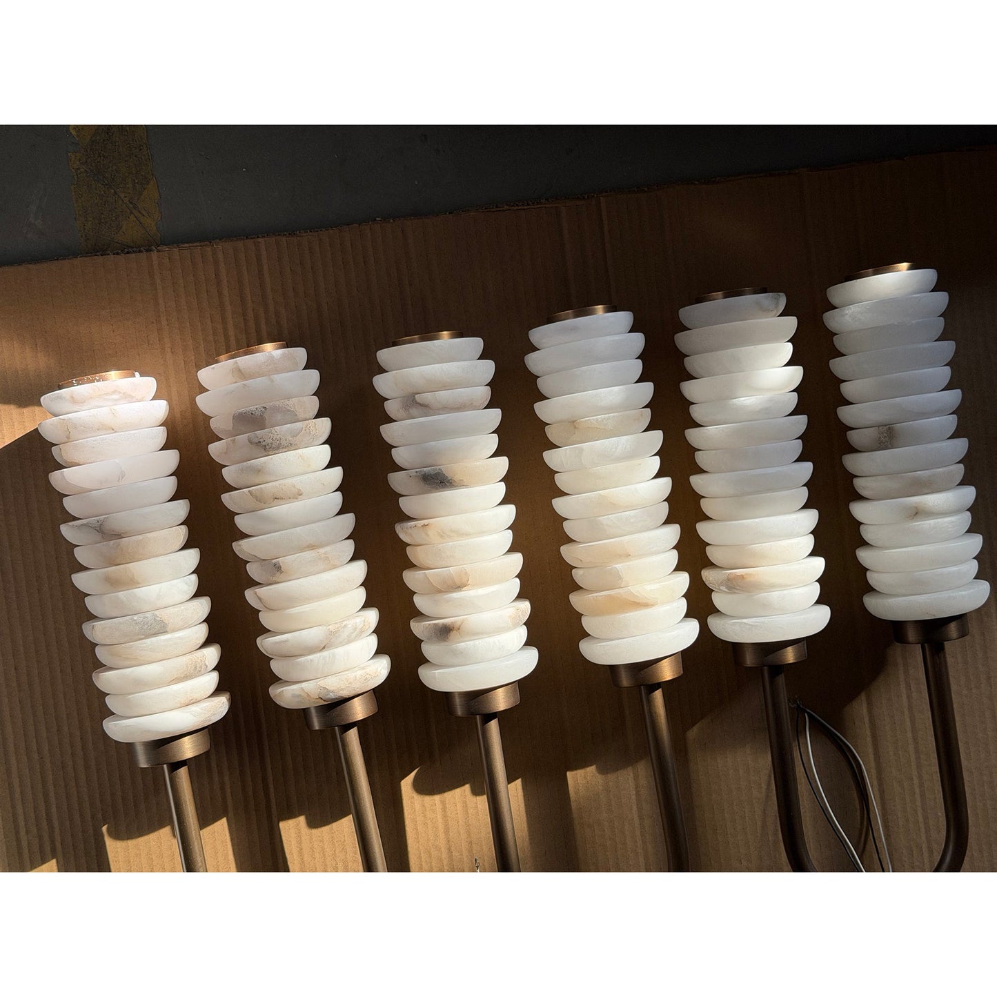 Payson Alabaster Wall Lamp - Natural Spanish Stone & Solid Brass LED Sconce | Modern Organic Luxury