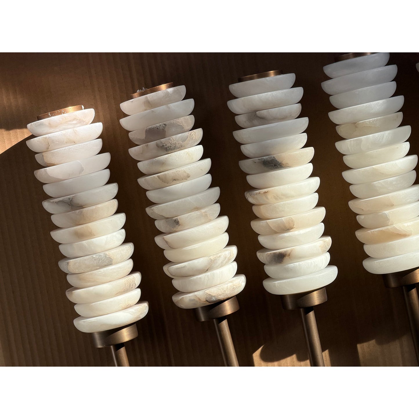 Payson Alabaster Wall Lamp - Natural Spanish Stone & Solid Brass LED Sconce | Modern Organic Luxury