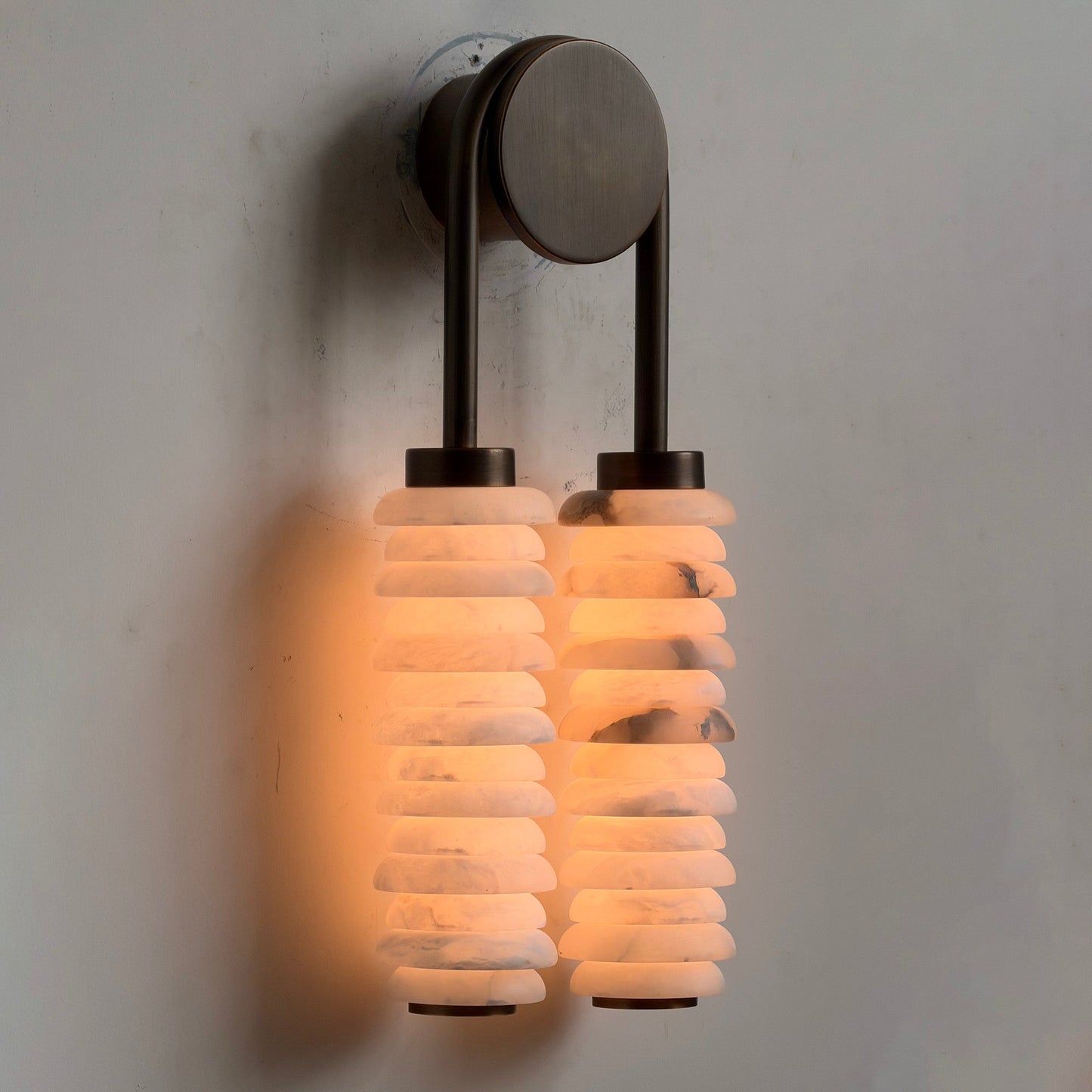 Payson Alabaster Wall Lamp - Natural Spanish Stone & Solid Brass LED Sconce | Modern Organic Luxury