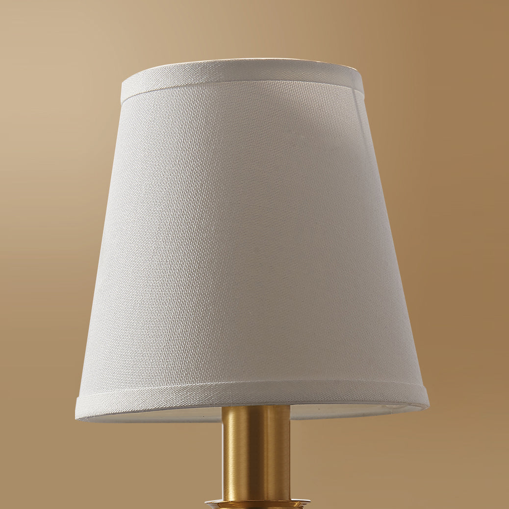 Payson Wall Lamp - Classic Brass & Fabric Sconce | Stepped Backplate Luxury Lighting