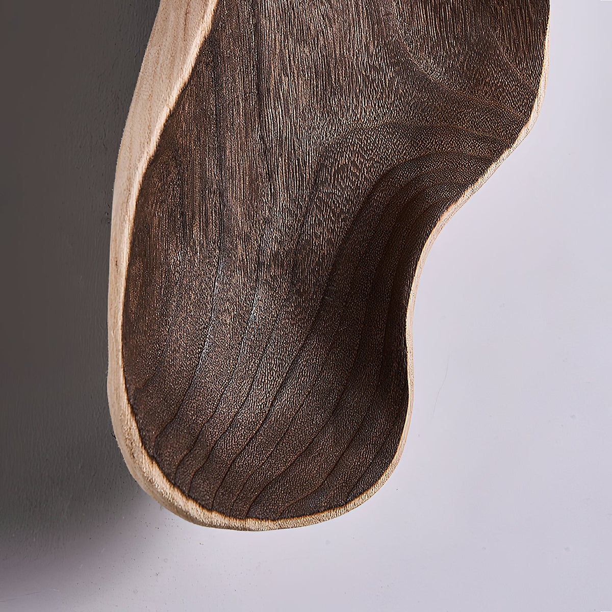 Pea Wall Lamp - Sculpted Natural Wood & Frosted Glass Globe Sconce