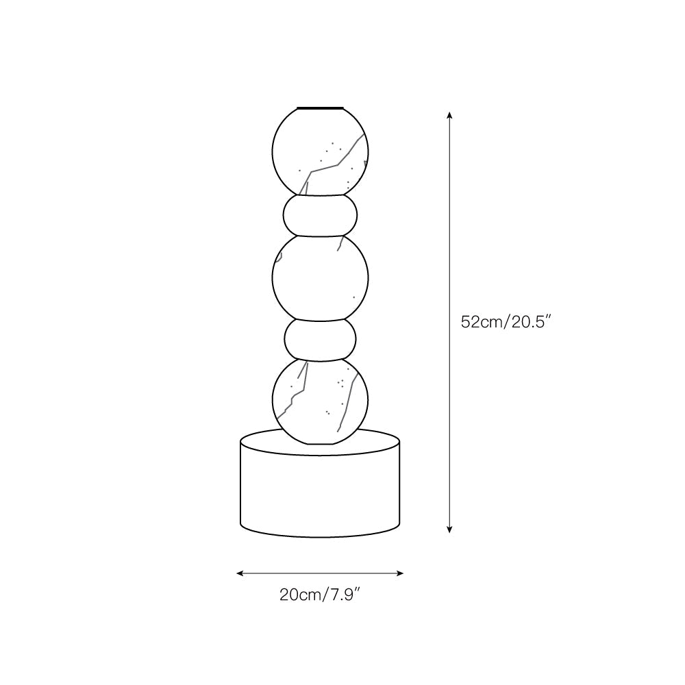 Pearl Xyx Alabaster Table Lamp - Stacked Stone Spheres & Gold Base