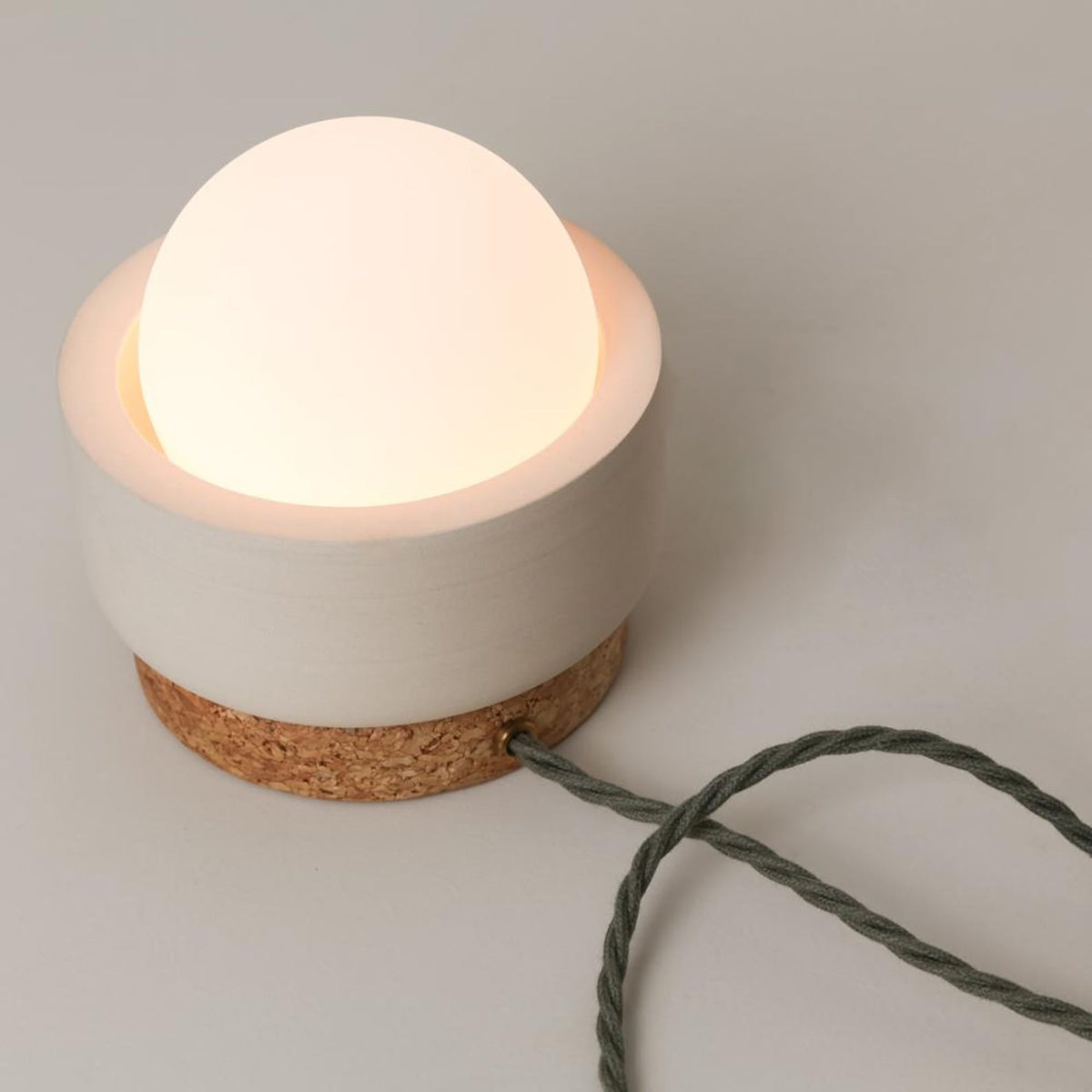 Pearla Table Lamp - Compact Marble Base & Frosted Glass Globe