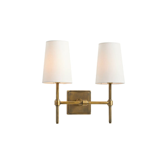 Hillsdale Wall Lamp - Modern Flared Shade Sconce with Square Backplate