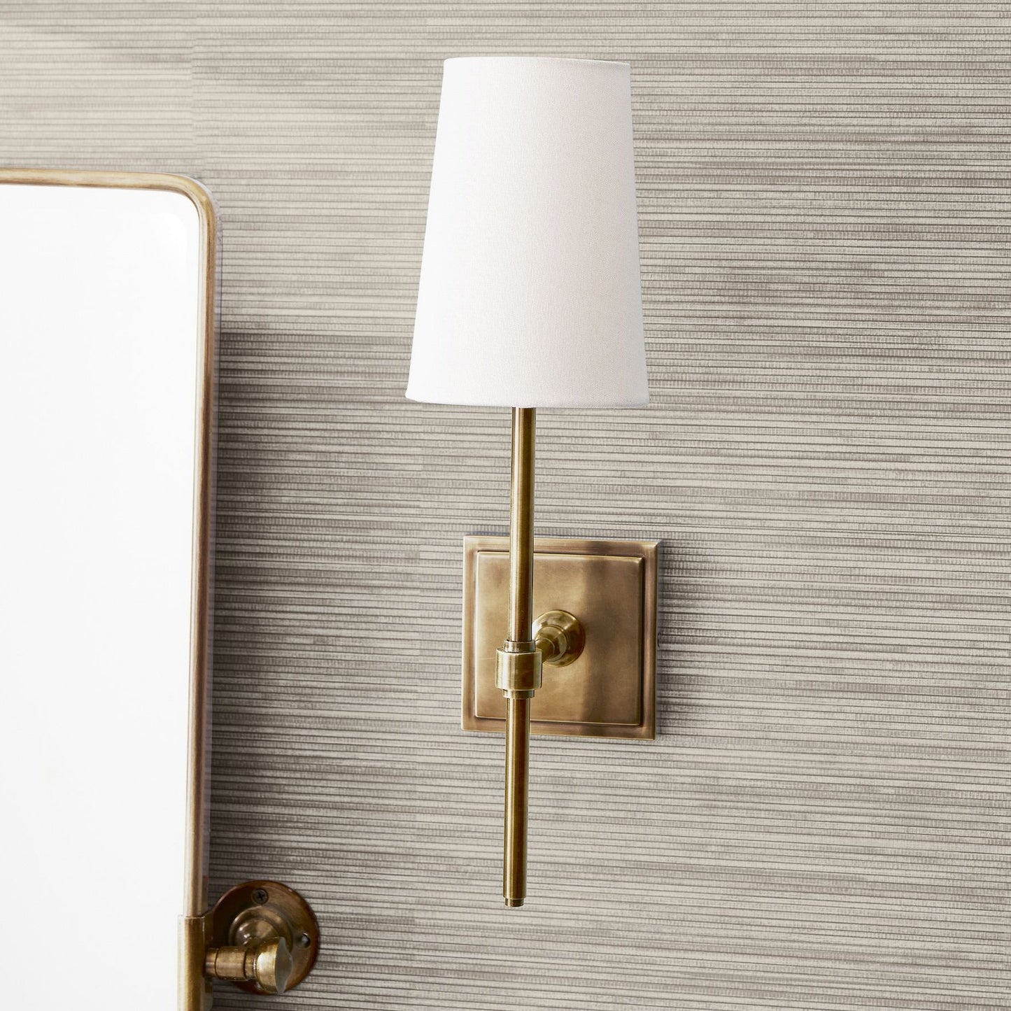 Hillsdale Wall Lamp - Modern Flared Shade Sconce with Square Backplate