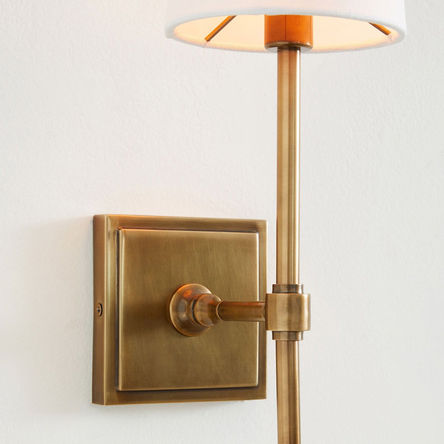 Hillsdale Wall Lamp - Modern Flared Shade Sconce with Square Backplate