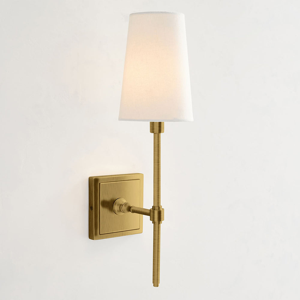 Hillsdale Wall Lamp - Modern Flared Shade Sconce with Square Backplate