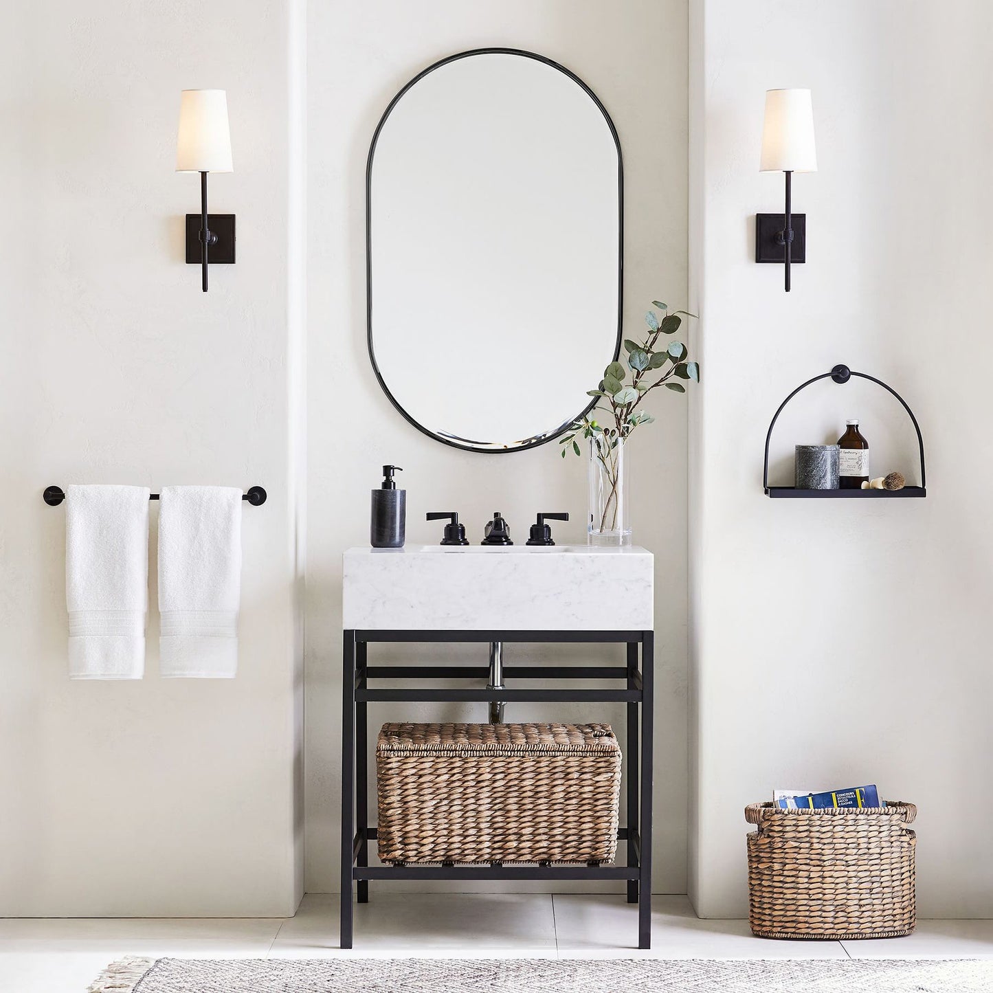 Hillsdale Wall Lamp - Modern Flared Shade Sconce with Square Backplate