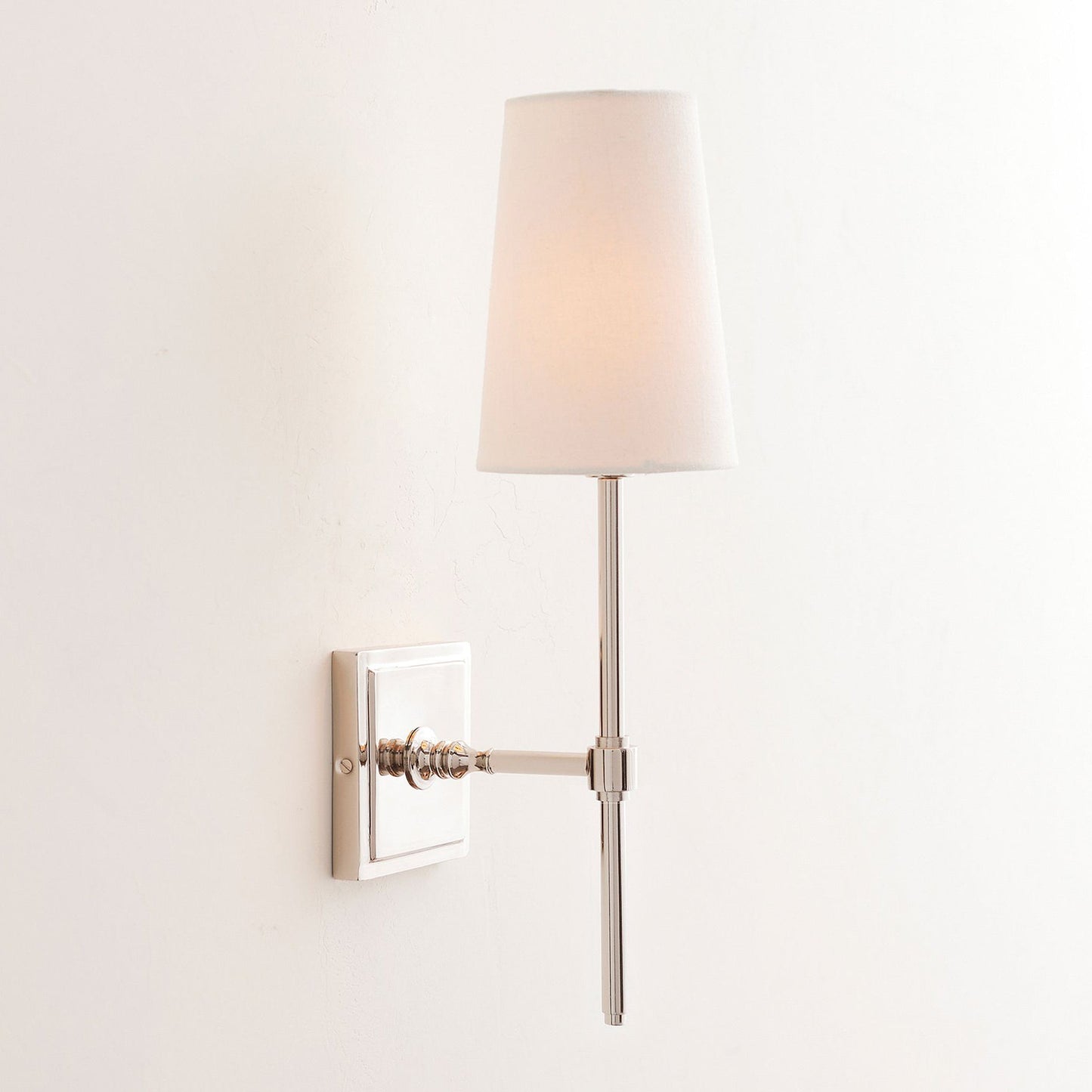 Hillsdale Wall Lamp - Modern Flared Shade Sconce with Square Backplate