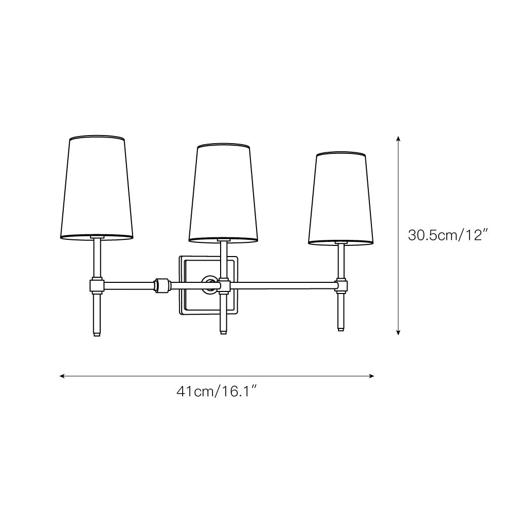 Hillsdale Wall Lamp - Modern Flared Shade Sconce with Square Backplate