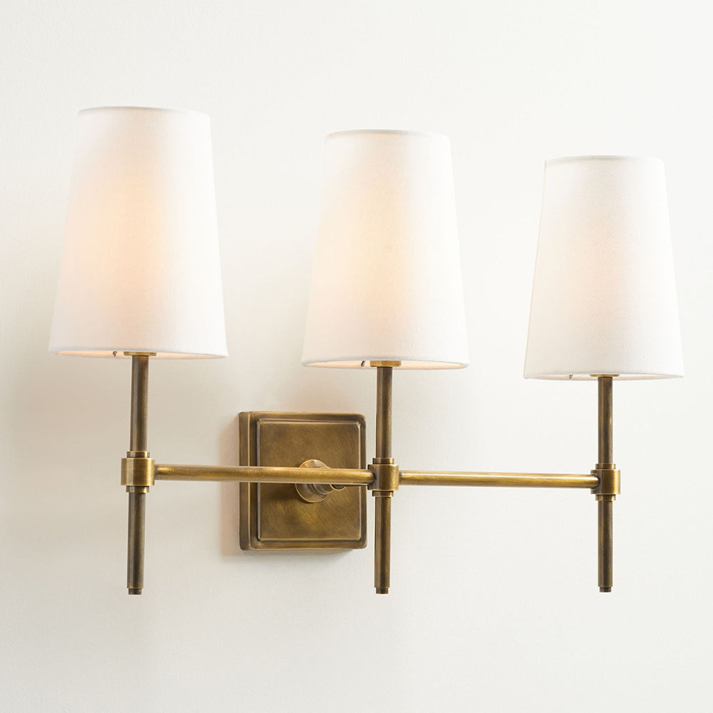 Hillsdale Wall Lamp - Modern Flared Shade Sconce with Square Backplate