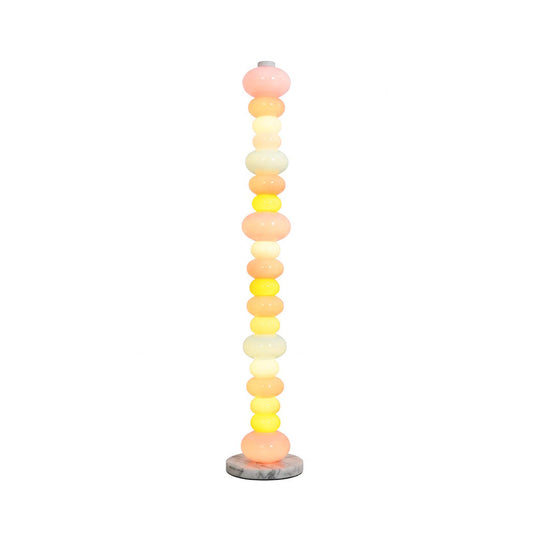 Pebbles Candy Floor Lamp - Sculptural Marble & Glass Stacked LED Light