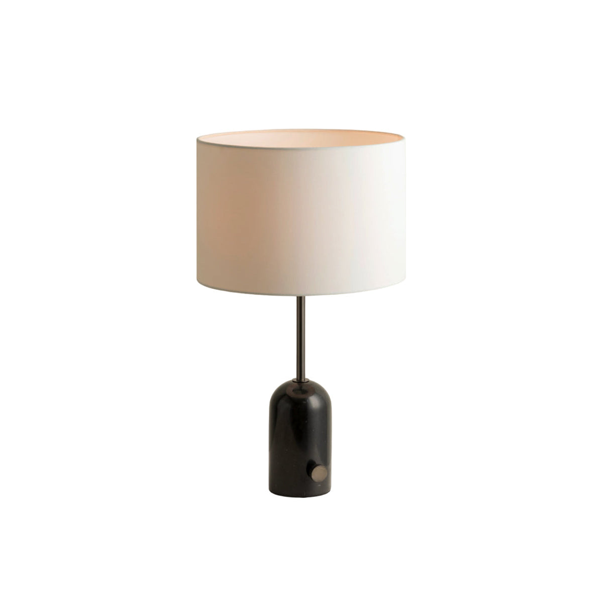 Penn Table Lamp - Black Marble Curved Body & Linen Drum Shade