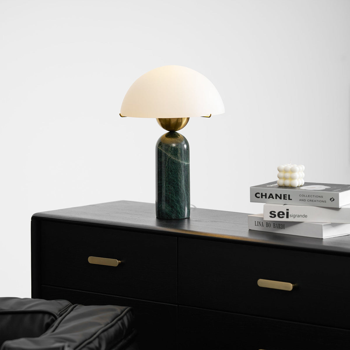 Peono Alabaster Table Lamp - Hand-Cut Natural Stone & Gold Accent Light