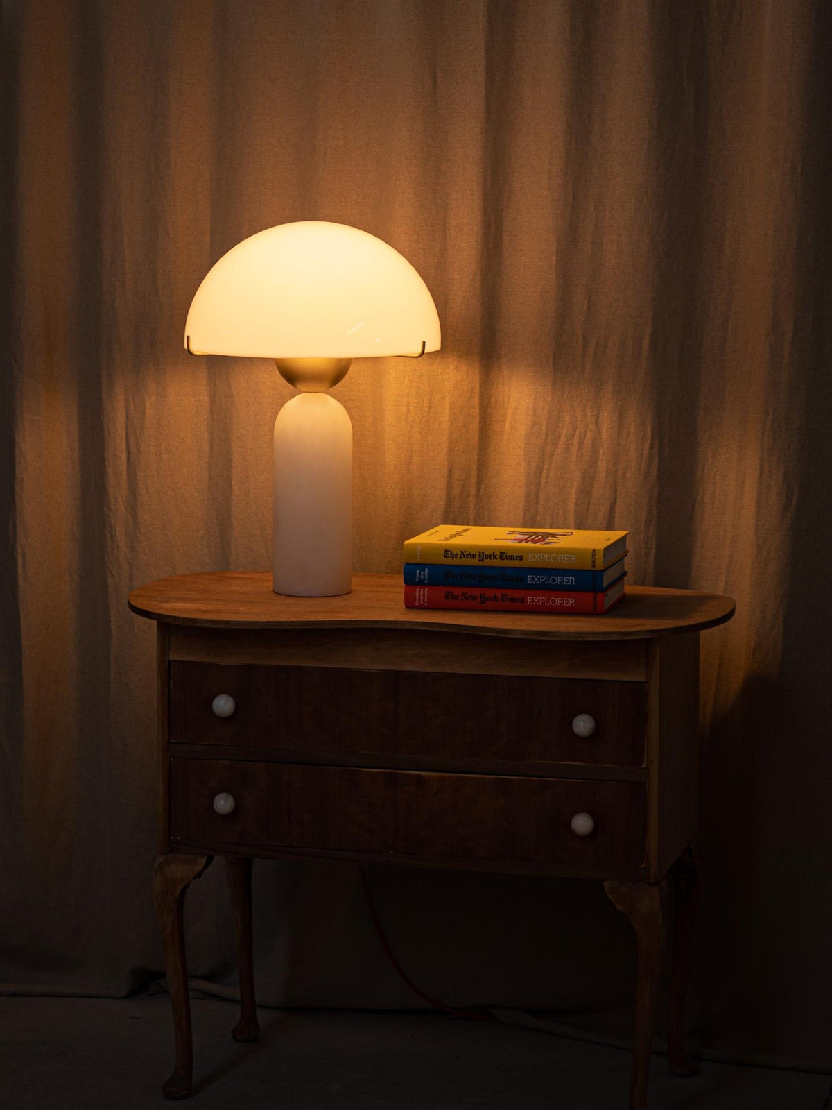 Peono Alabaster Table Lamp - Hand-Cut Natural Stone & Gold Accent Light