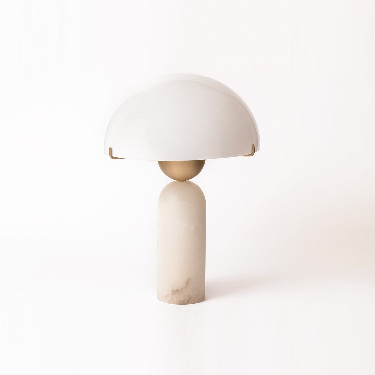 Peono Alabaster Table Lamp - Hand-Cut Natural Stone & Gold Accent Light