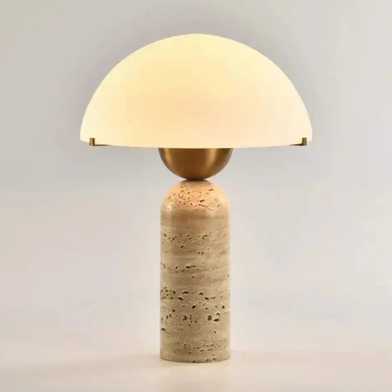 Peono Alabaster Table Lamp - Hand-Cut Natural Stone & Gold Accent Light