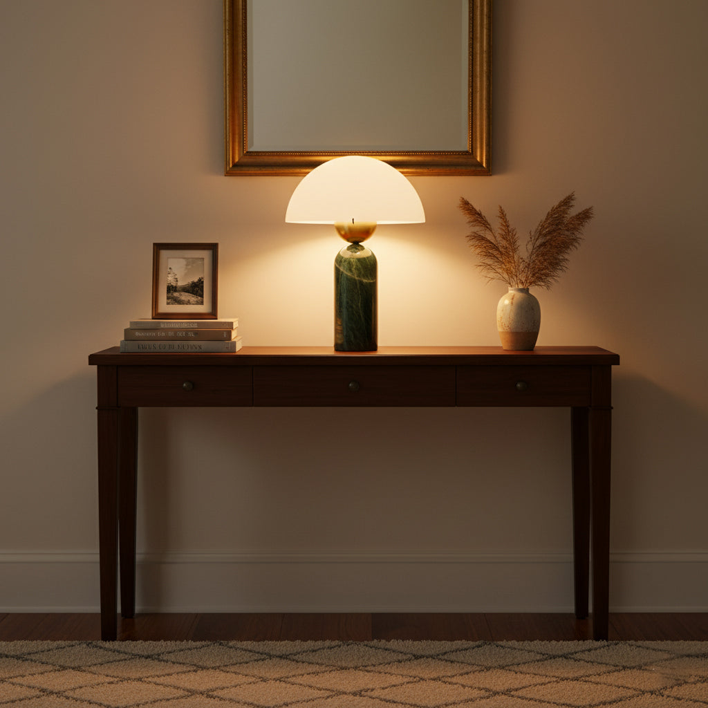 Peono Alabaster Table Lamp - Hand-Cut Natural Stone & Gold Accent Light