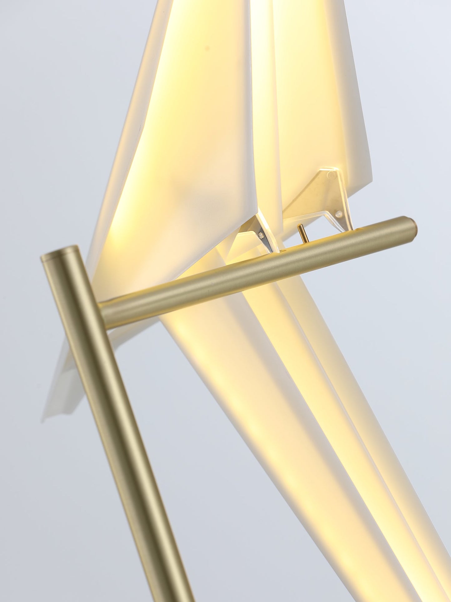 Perch Table Lamp - Kinetic Bird Light & Touch-Motion Brass Frame