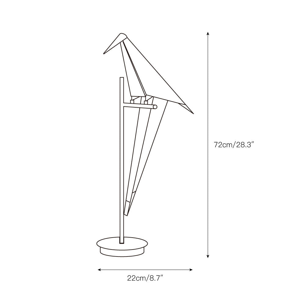 Perch Table Lamp - Kinetic Bird Light & Touch-Motion Brass Frame