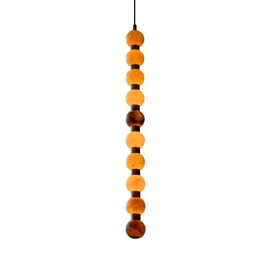Perle Alabaster Pendant Lamp - Natural Stone Column & Stainless Steel Light