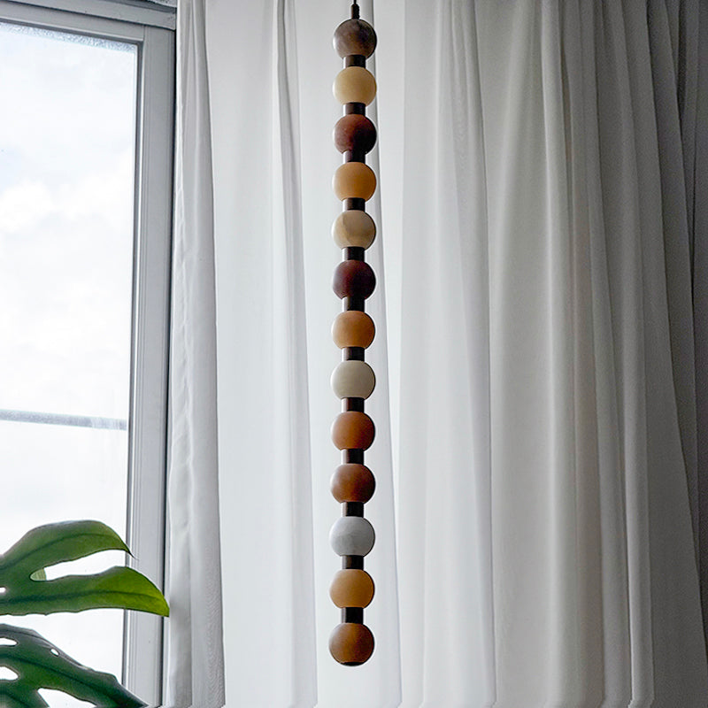 Perle Alabaster Pendant Lamp - Natural Stone Column & Stainless Steel Light