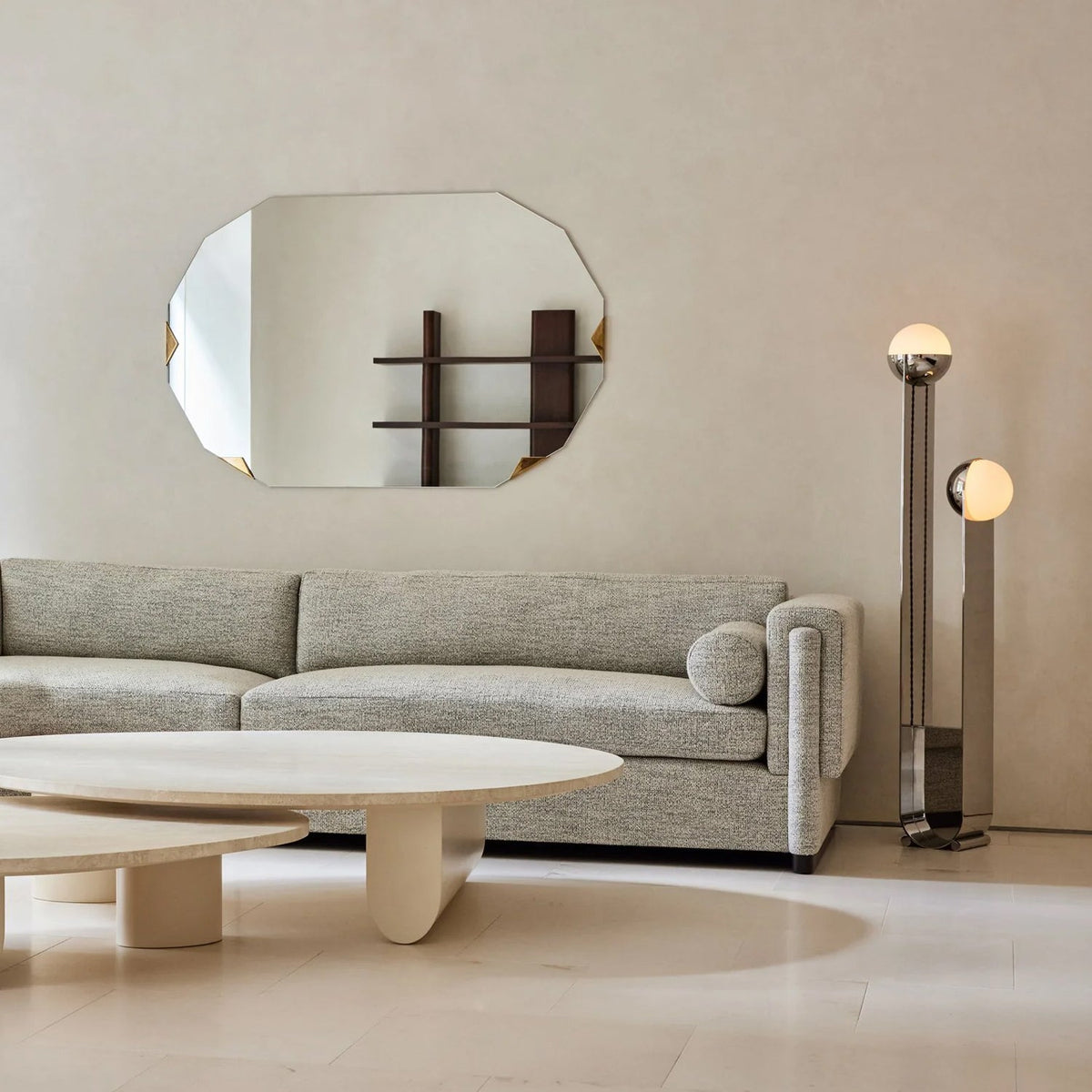 Pete & Nora Floor Lamp - Modern Dual Hand-Blown Glass Orb Light