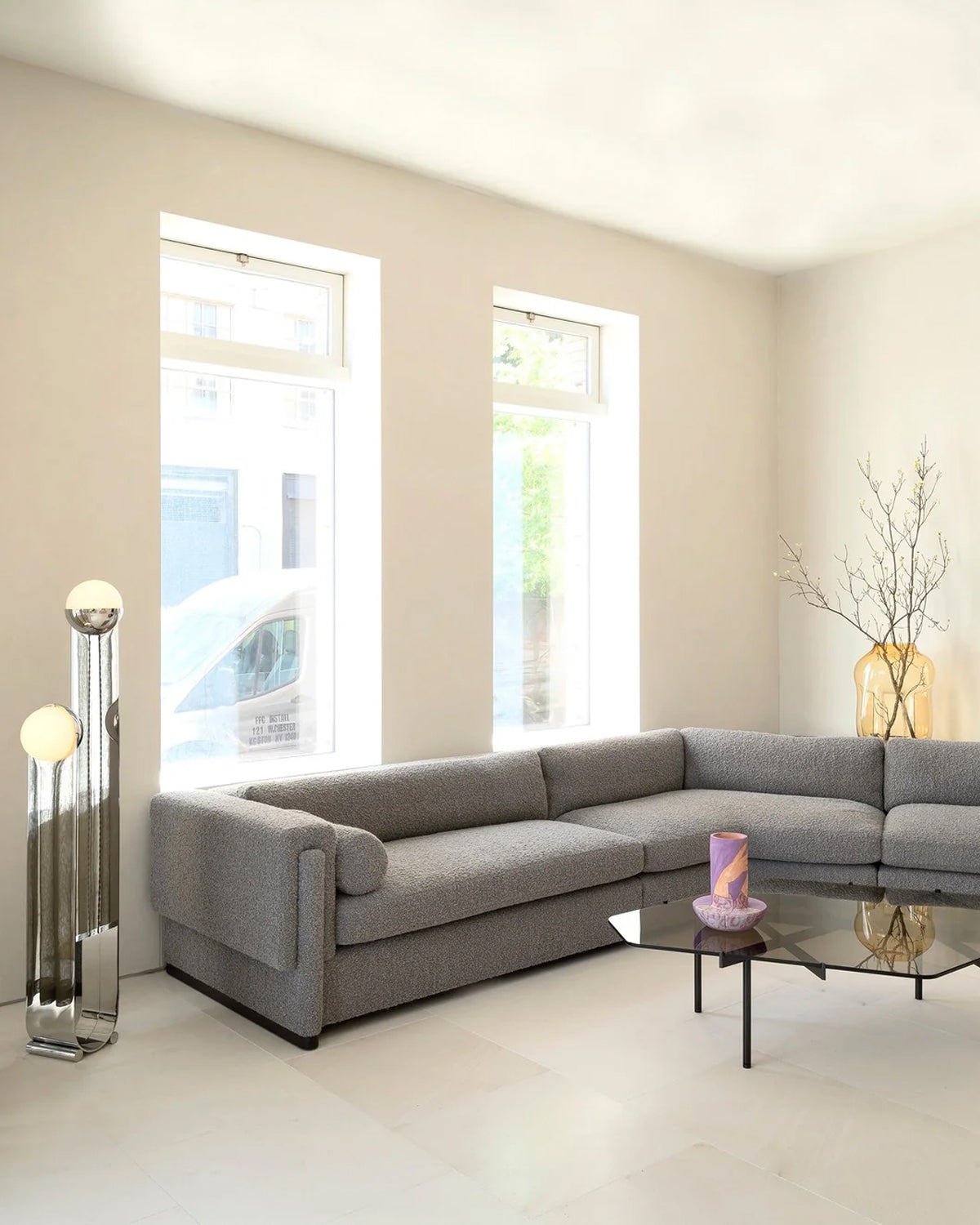 Pete & Nora Floor Lamp - Modern Dual Hand-Blown Glass Orb Light