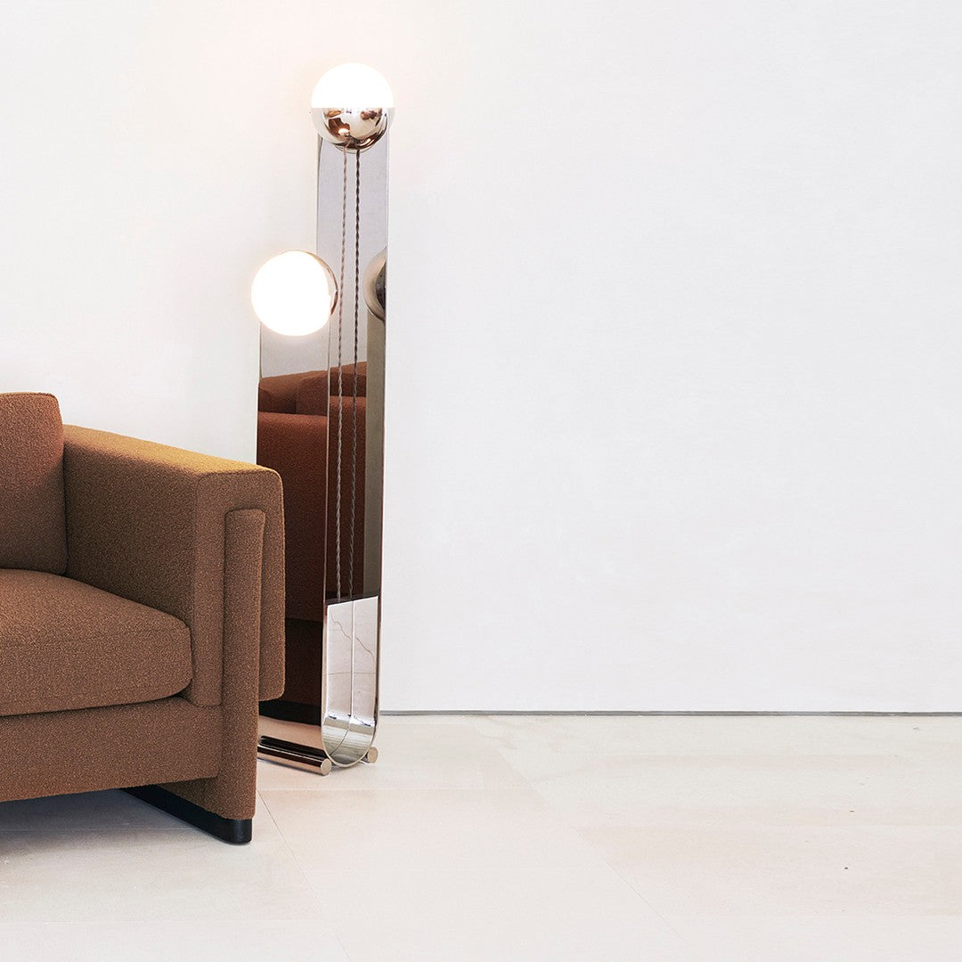 Pete & Nora Floor Lamp - Modern Dual Hand-Blown Glass Orb Light