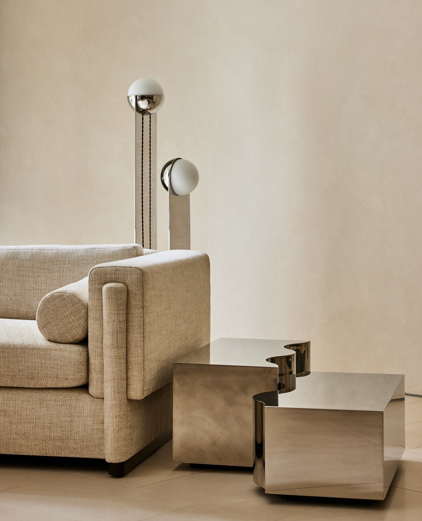 Pete & Nora Floor Lamp - Modern Dual Hand-Blown Glass Orb Light