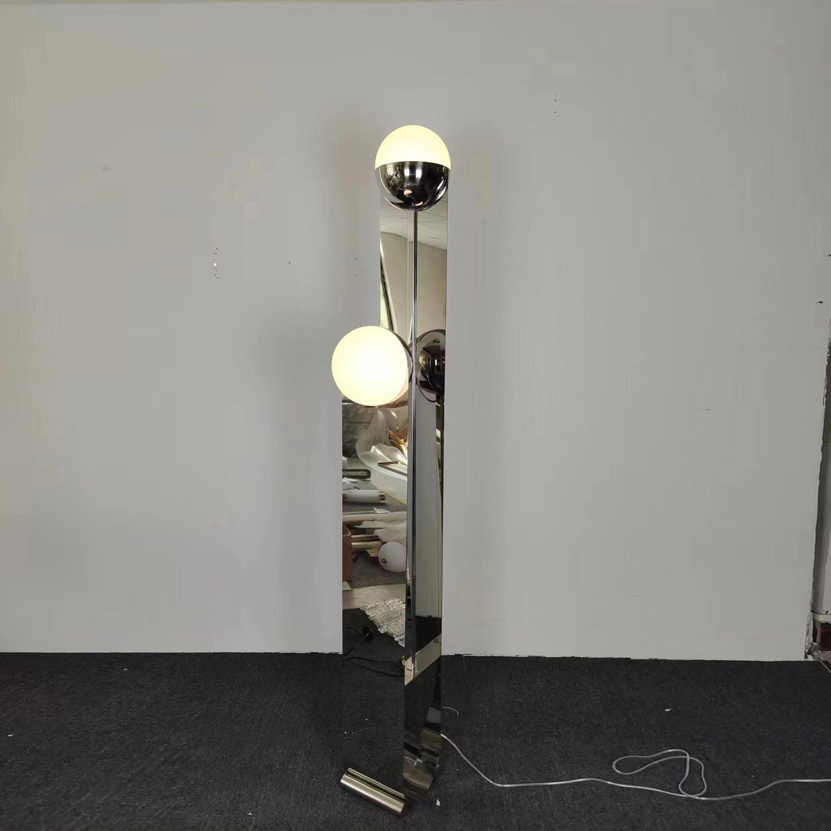 Pete & Nora Floor Lamp - Modern Dual Hand-Blown Glass Orb Light