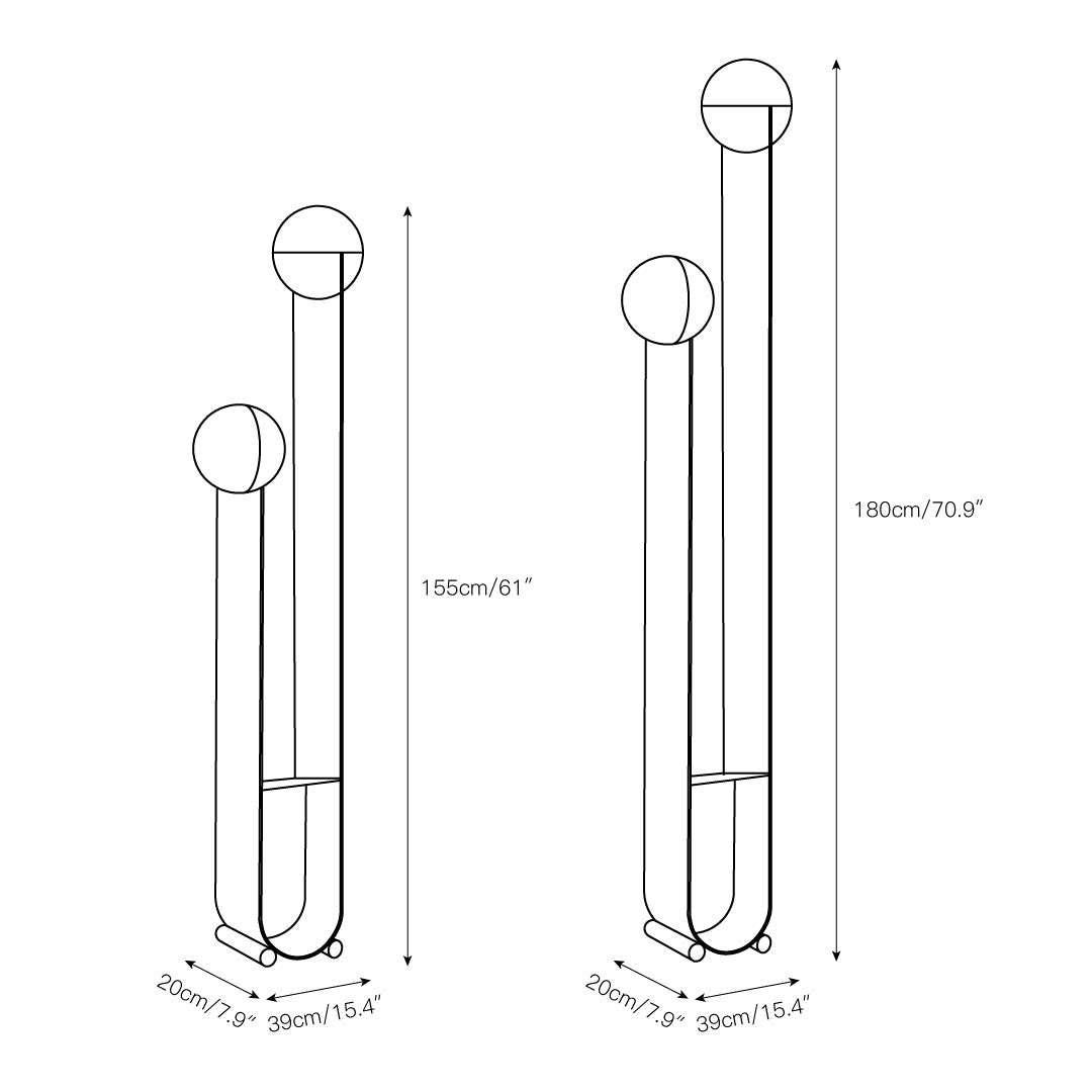 Pete & Nora Floor Lamp - Modern Dual Hand-Blown Glass Orb Light