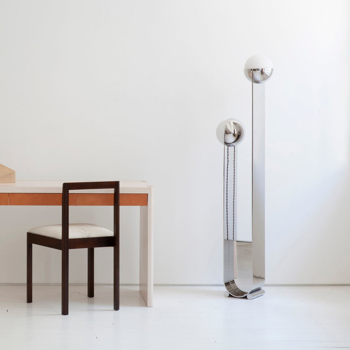 Pete & Nora Floor Lamp - Modern Dual Hand-Blown Glass Orb Light