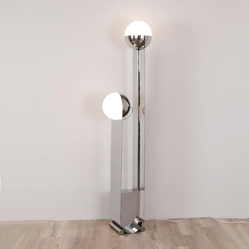 Pete & Nora Floor Lamp - Modern Dual Hand-Blown Glass Orb Light